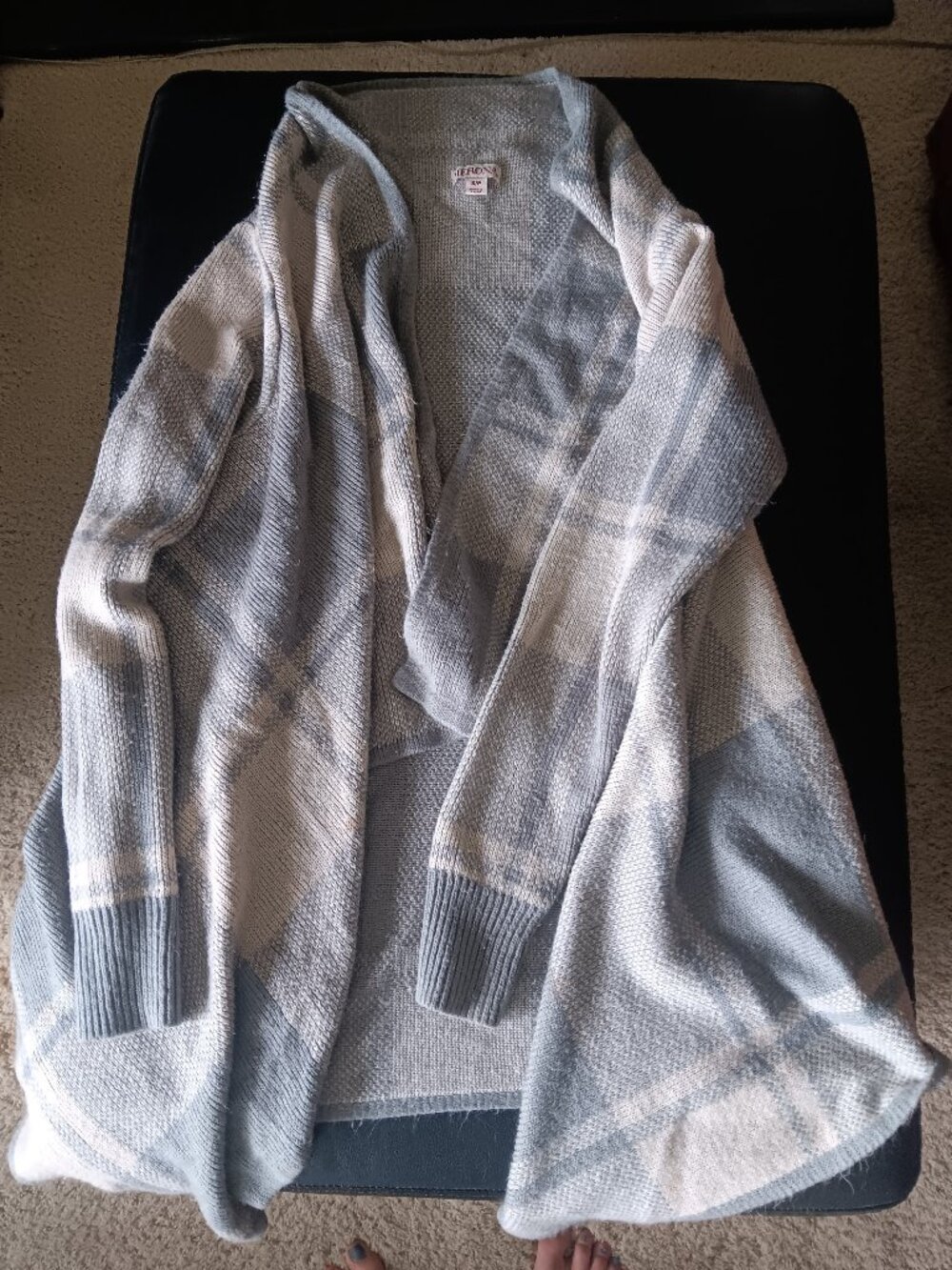 Women's Grey Open Front Cardigan